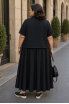 Черный комплект жакет и сарафан из котона plus size
